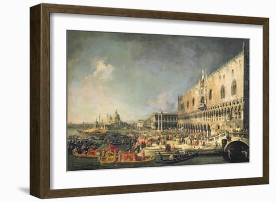 The Reception of the French Ambassador in Venice, circa 1740s-Canaletto-Framed Giclee Print