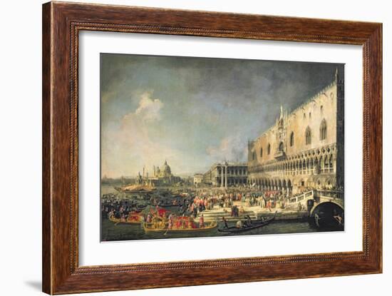 The Reception of the French Ambassador in Venice, circa 1740s-Canaletto-Framed Giclee Print