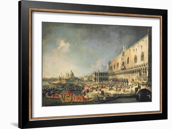 The Reception of the French Ambassador in Venice, circa 1740s-Canaletto-Framed Giclee Print