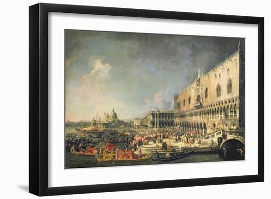 The Reception of the French Ambassador in Venice, circa 1740s-Canaletto-Framed Giclee Print