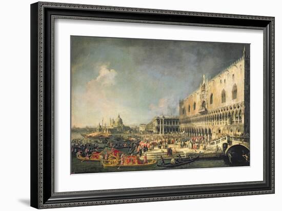 The Reception of the French Ambassador in Venice, circa 1740s-Canaletto-Framed Giclee Print