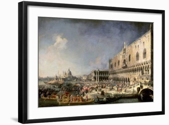 The Reception of the French Ambassador in Venice-Canaletto-Framed Art Print