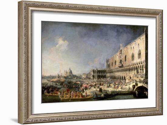 The Reception of the French Ambassador in Venice-Canaletto-Framed Art Print