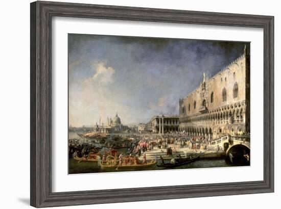 The Reception of the French Ambassador in Venice-Canaletto-Framed Art Print