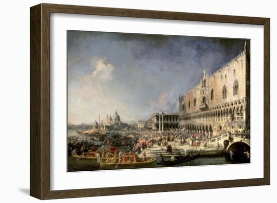 The Reception of the French Ambassador in Venice-Canaletto-Framed Art Print