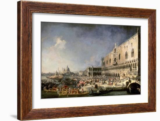 The Reception of the French Ambassador in Venice-Canaletto-Framed Art Print