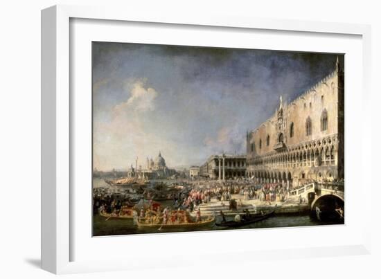 The Reception of the French Ambassador in Venice-Canaletto-Framed Art Print