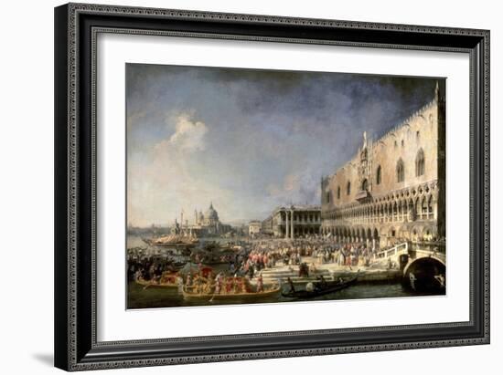 The Reception of the French Ambassador in Venice-Canaletto-Framed Art Print