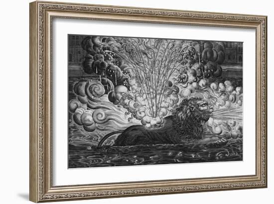 The Reception of the King and Queen in the City of Lyon (Firework Display-Barge)-null-Framed Giclee Print