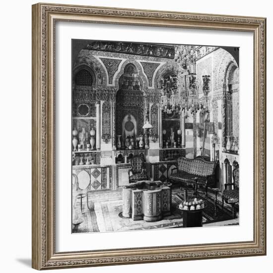 The Reception Room of a Pasha, Damascus, Syria, 1905-Underwood & Underwood-Framed Photographic Print