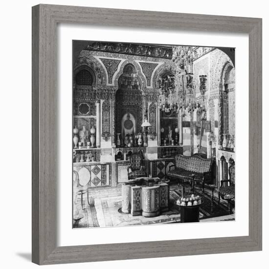 The Reception Room of a Pasha, Damascus, Syria, 1905-Underwood & Underwood-Framed Photographic Print