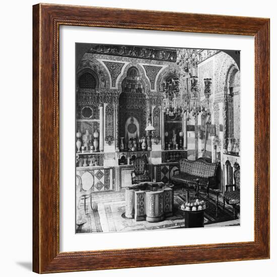 The Reception Room of a Pasha, Damascus, Syria, 1905-Underwood & Underwood-Framed Photographic Print