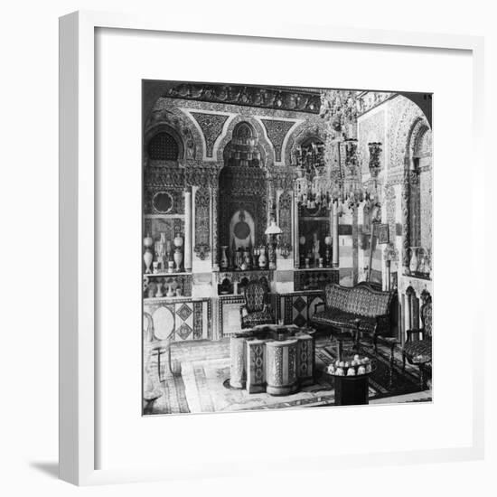 The Reception Room of a Pasha, Damascus, Syria, 1905-Underwood & Underwood-Framed Photographic Print