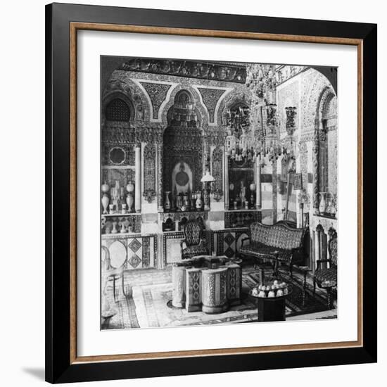 The Reception Room of a Pasha, Damascus, Syria, 1905-Underwood & Underwood-Framed Photographic Print