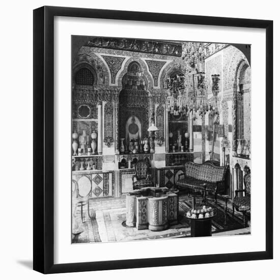 The Reception Room of a Pasha, Damascus, Syria, 1905-Underwood & Underwood-Framed Photographic Print