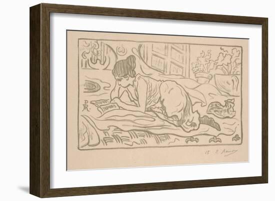 The Reclining Reader, 1895 (Litho)-Paul Ranson-Framed Giclee Print