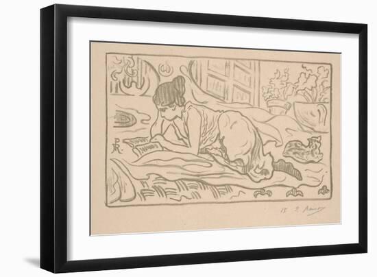 The Reclining Reader, 1895 (Litho)-Paul Ranson-Framed Giclee Print