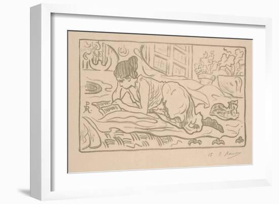 The Reclining Reader, 1895 (Litho)-Paul Ranson-Framed Giclee Print