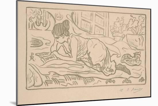 The Reclining Reader, 1895 (Litho)-Paul Ranson-Mounted Giclee Print