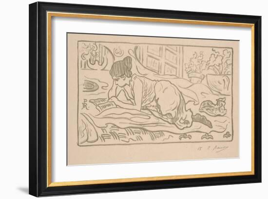 The Reclining Reader, 1895 (Litho)-Paul Ranson-Framed Giclee Print