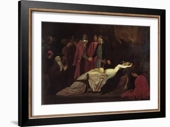 The Reconciliation of the Montague's and Capulet's over the Dead Bodies of Romeo and Juliet-Frederick Leighton-Framed Art Print