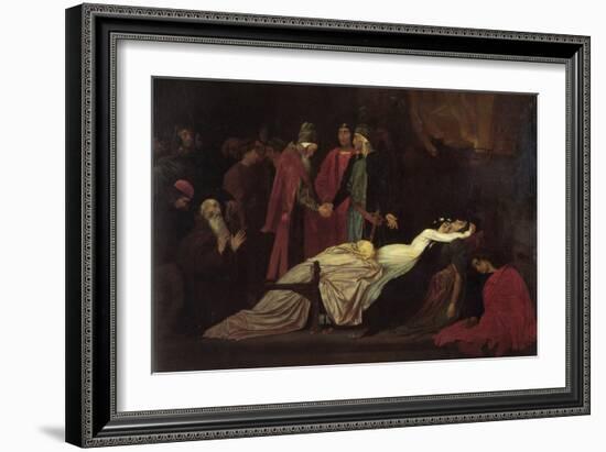 The Reconciliation of the Montague's and Capulet's over the Dead Bodies of Romeo and Juliet-Frederick Leighton-Framed Art Print