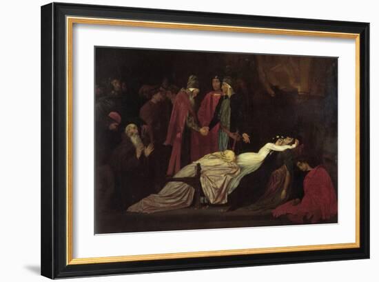 The Reconciliation of the Montague's and Capulet's over the Dead Bodies of Romeo and Juliet-Frederick Leighton-Framed Art Print