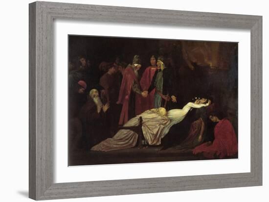 The Reconciliation of the Montague's and Capulet's over the Dead Bodies of Romeo and Juliet-Frederick Leighton-Framed Premium Giclee Print