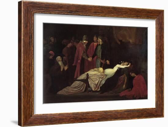 The Reconciliation of the Montague's and Capulet's over the Dead Bodies of Romeo and Juliet-Frederick Leighton-Framed Premium Giclee Print