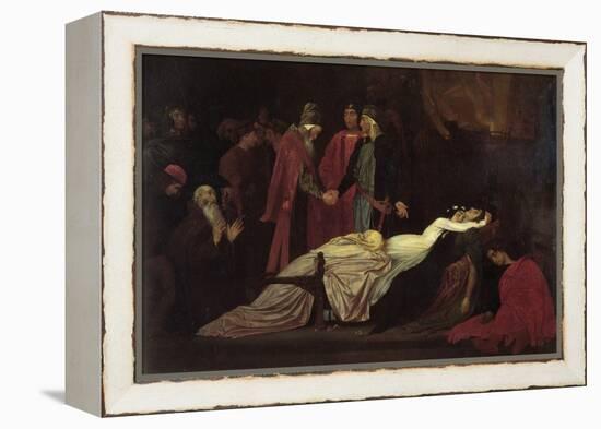 The Reconciliation of the Montague's and Capulet's over the Dead Bodies of Romeo and Juliet-Frederick Leighton-Framed Stretched Canvas