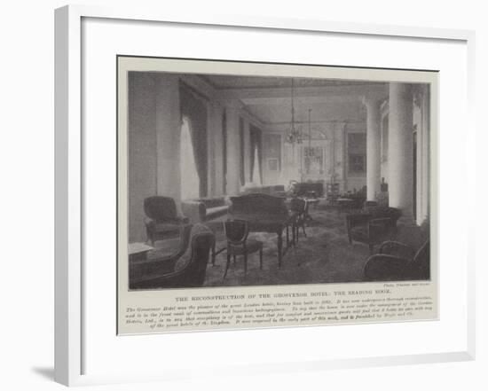 The Reconstruction of the Grosvenor Hotel, the Reading Room-null-Framed Giclee Print
