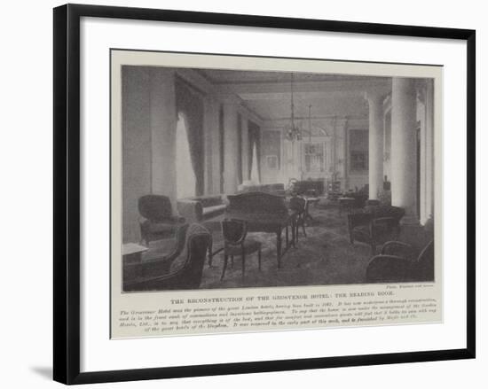 The Reconstruction of the Grosvenor Hotel, the Reading Room-null-Framed Giclee Print