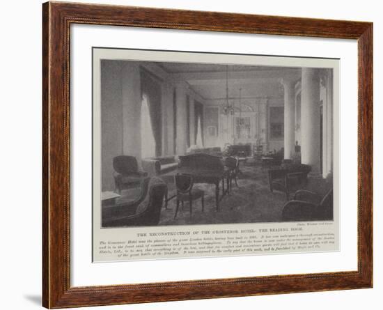 The Reconstruction of the Grosvenor Hotel, the Reading Room-null-Framed Giclee Print