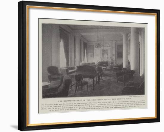 The Reconstruction of the Grosvenor Hotel, the Reading Room-null-Framed Giclee Print