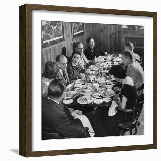 The Rectors Family Having a Few Friends in for a Buffet Supper and Comfortable Evening at Home-Loomis Dean-Framed Photographic Print