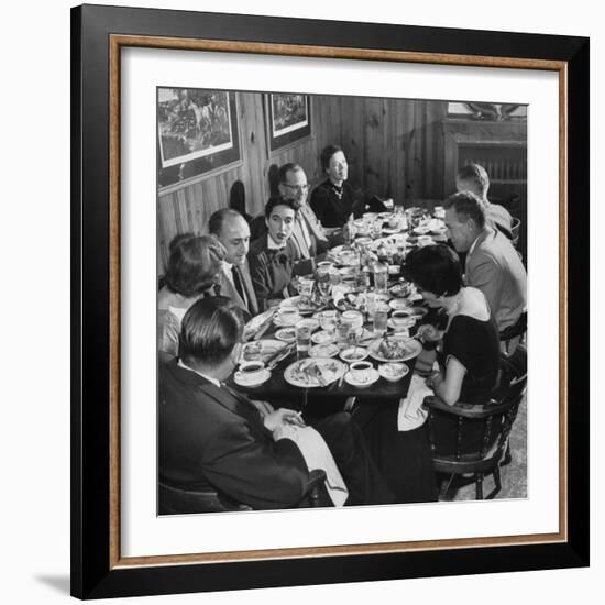 The Rectors Family Having a Few Friends in for a Buffet Supper and Comfortable Evening at Home-Loomis Dean-Framed Photographic Print