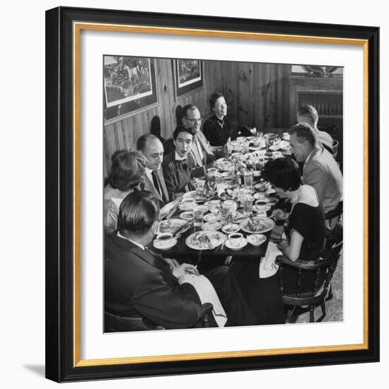 The Rectors Family Having a Few Friends in for a Buffet Supper and Comfortable Evening at Home-Loomis Dean-Framed Photographic Print