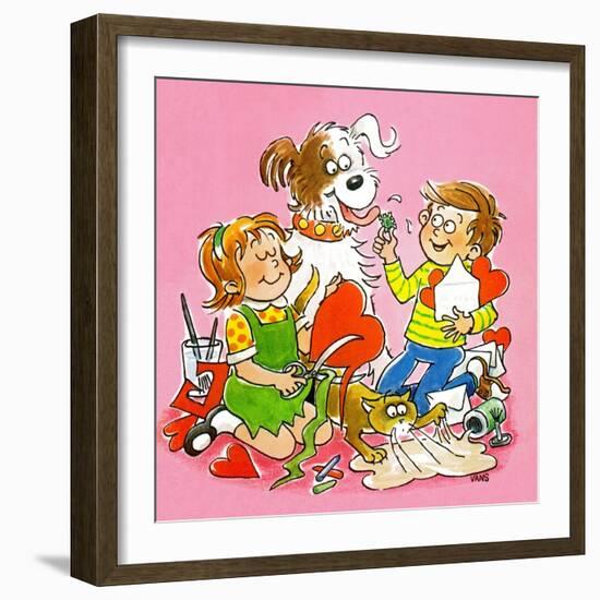 The Red and White Box - Jack & Jill-Jackie Lacy-Framed Giclee Print