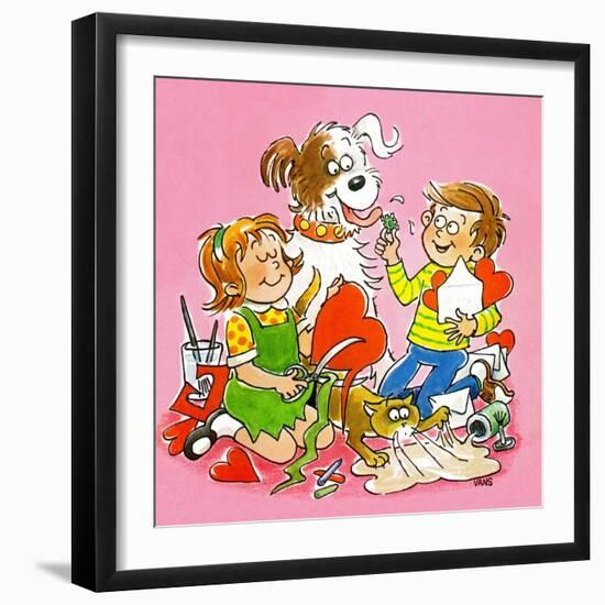 The Red and White Box - Jack & Jill-Jackie Lacy-Framed Giclee Print