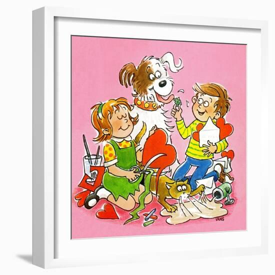 The Red and White Box - Jack & Jill-Jackie Lacy-Framed Giclee Print