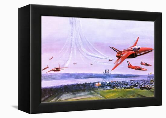 The Red Arrows Aerobatic Team, Depicted in 1978-Graham Coton-Framed Premier Image Canvas
