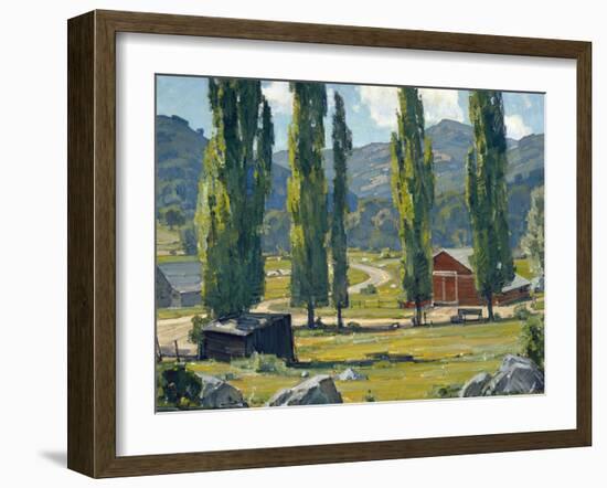 The Red Barn-William Wendt-Framed Art Print