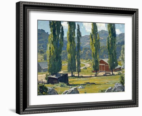 The Red Barn-William Wendt-Framed Art Print