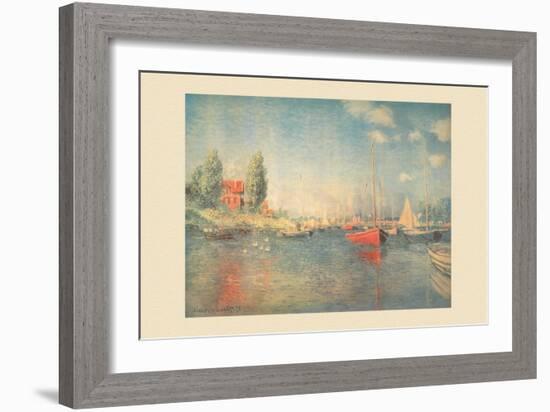 The Red Boats, Argenteruil-Claude Monet-Framed Art Print