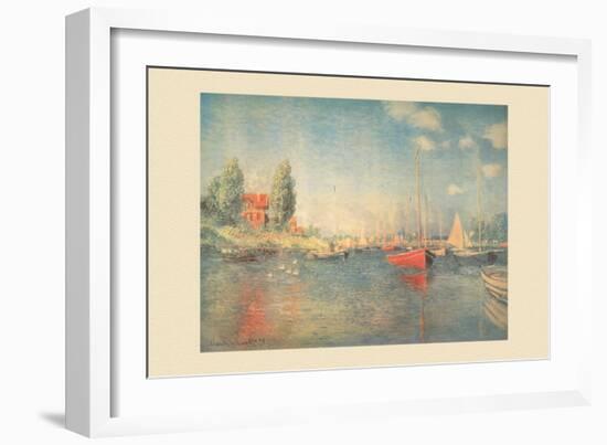 The Red Boats, Argenteruil-Claude Monet-Framed Art Print