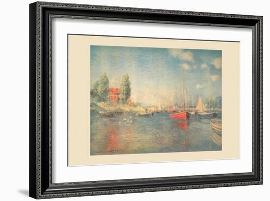 The Red Boats, Argenteruil-Claude Monet-Framed Art Print