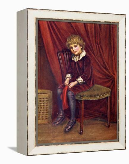 The red boy' by Kate Greenaway-Kate Greenaway-Framed Premier Image Canvas