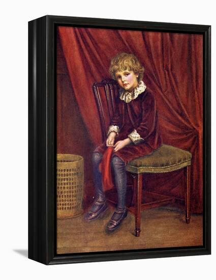 The red boy' by Kate Greenaway-Kate Greenaway-Framed Premier Image Canvas