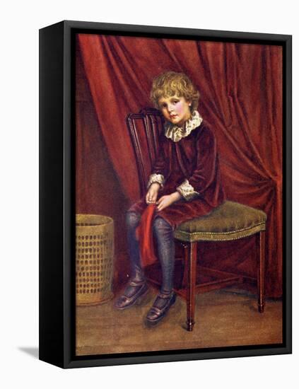 The red boy' by Kate Greenaway-Kate Greenaway-Framed Premier Image Canvas