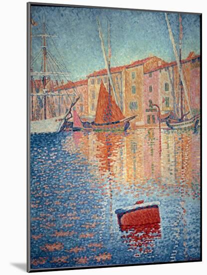 The Red Buoy (Saint Tropez), 1895 (Oil on Canvas)-Paul Signac-Mounted Giclee Print